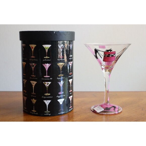 Lolita Love My Martini Shopaholic Glass 10oz Hand Painted Purse Heels Bag w/ Box - Picture 1 of 10